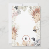 Pampas Modern Lijst | Monogram goudolie | wit Kaart (Achterkant)