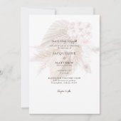 Pampas Muted Pink Floral Bride Parents Wedding Kaart (Voorkant)