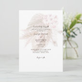Pampas Muted Pink Floral Bride Parents Wedding Kaart (Staand voorkant)