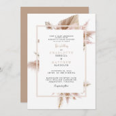 Pampas Neutral Wedding Kaart (Voorkant / Achterkant)