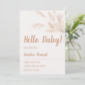 Pampas Neutrale Toon Boho Geslacht Reveal Kaart (Staand voorkant)