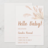 Pampas Neutrale Toon Boho Geslacht Reveal Kaart (Voorkant / Achterkant)