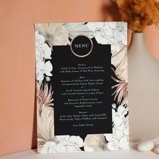 Pampas Onyx Premium - Roos Gold Cirkelmonogram Menu