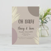 Pampas Organic Shapes Bohemen Baby shower Kaart (Staand voorkant)