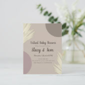Pampas Organic Shapes Bohemen Virtual Baby shower Uitnodiging Briefkaart (Staand voorkant)