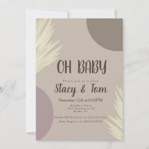 Pampas Organische Vormen Boheemse Baby Shower Kaart