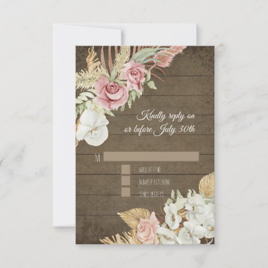 Pampas Palm Roos Wreath Rustiage RSVP (Voorkant)