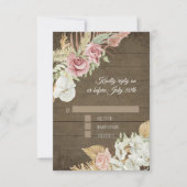Pampas Palm Roos Wreath Rustiage RSVP Kaartje (Voorkant)