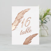 Pampas Ppress Foilage Folie Table Number Folie Uitnodiging (Staand Voorkant)