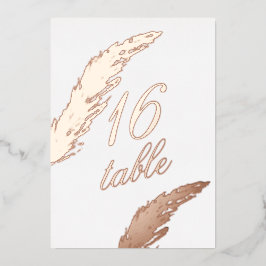 Pampas Ppress Foilage Folie Table Number Uitnodiging