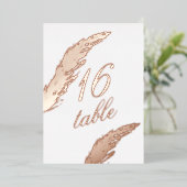 Pampas Ppress Foilage Folie Table Number Uitnodiging (Staand Voorkant)