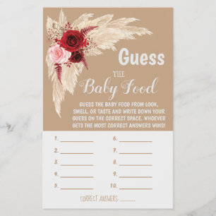 Pampas raad de Baby Baby shower game Kaart