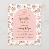 Pampas roos budget graduatie feestuitnodiging (Voorkant)