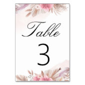 Pampas Roos en Champagne Boho Chic Bruiloft Kaart (Achterkant)