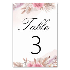 Pampas Roos en Champagne Boho Chic Bruiloft Kaart