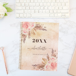 Pampas roos goudflorals naam 2023 planner