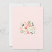 Pampas Roze Bloemen Waterverf Bruiloft Kaart (Achterkant)