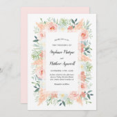 Pampas Roze Bloemen Waterverf Bruiloft Kaart (Voorkant / Achterkant)