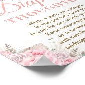 Pampas Roze Bloemenschommelpaard Luiersets Ooit Poster (Hoek)