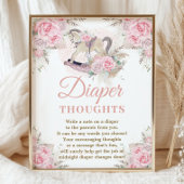 Pampas Roze Bloemenslinger Schommelpaard Luier Ged Poster