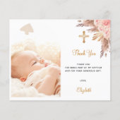 Pampas roze boog foto budget dank u kaart (Voorkant)