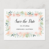 Pampas Rozen Groen Bruiloft Save The Date Aankondigingskaart (Voorkant)