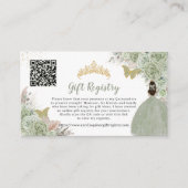 Pampas Sage Groen Bloemen Quinceañera Gift Registr Informatiekaartje (Voorkant)