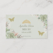 Pampas Sage Groen Bloemen Quinceañera Gift Registr Informatiekaartje (Achterkant)