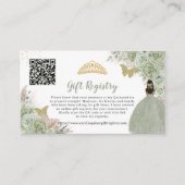 Pampas Sage Groen Bloemen Quinceañera Gift Registr Informatiekaartje (Voorkant)