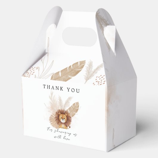 Pampas schattig Lion baby shower Bedankdoosjes (Voorkant)