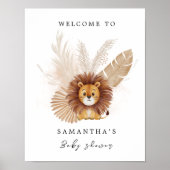 Pampas schattig Lion baby shower Poster (Voorkant)