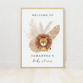 Pampas schattig Lion baby shower Poster