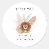 Pampas schattige Lion baby shower sticker (Voorkant)