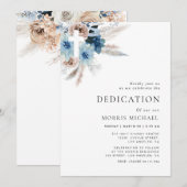 Pampas Stoffig Blauw Toewijding Kaart (Voorkant / Achterkant)