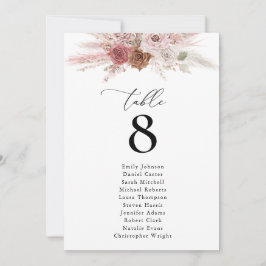 Pampas stoffige roze bloemen Tabel Nummer