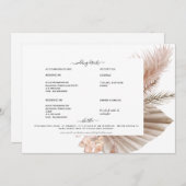 Pampas Swash White Detail-uitnodiging Kaart (Voorkant / Achterkant)