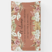 Pampas Terra Cotta Blush Pink Floral Beach Weddens Spandoek (Verticaal)
