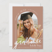 Pampas Terracotta Foto Afstuderen Aankondiging (Voorkant)