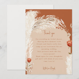 Pampas Terracotta Vrijgezellenfeest Dank u Bedankkaart