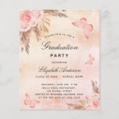 Pampas vlinders boho budget Graduation Party (Voorkant)