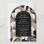 Pampas White Orchid Black Arch Baby shower Kaart (Voorkant)