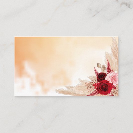 Pampas Wine Raffle Wedding Vrijgezellenfeest card Plaatskaartje (Achterkant)