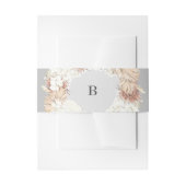 Pampas Wreath Gray Elegant Ultimate Mod Monogram Uitnodigingen Wikkel (Voorkant Voorbeeld)