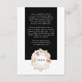 Pampas Wreath Modern White Elegant Monogram Simple Informatiekaartje