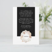 Pampas Wreath Modern White Elegant Monogram Simple Informatiekaartje (Staand voorkant)