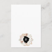 Pampas Wreath Modern White Elegant Monogram Simple Informatiekaartje (Achterkant)