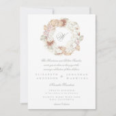 Pampas Wreath Moss Sage Green Monogram Elegant Kaart (Voorkant)