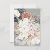 Pampas Wreath Moss Sage Green Monogram Elegant RSVP Kaartje (Achterkant)