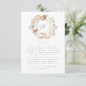 Pampas Wreath Moss Sage Green Monogram Elegant RSVP Kaartje (Staand voorkant)