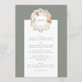 Pampas Wreath Moss Sage Green Monogram Menu (Voorkant)
